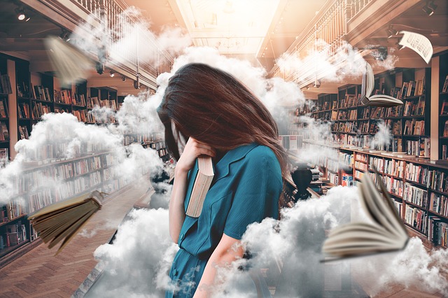 mraky v knihovně